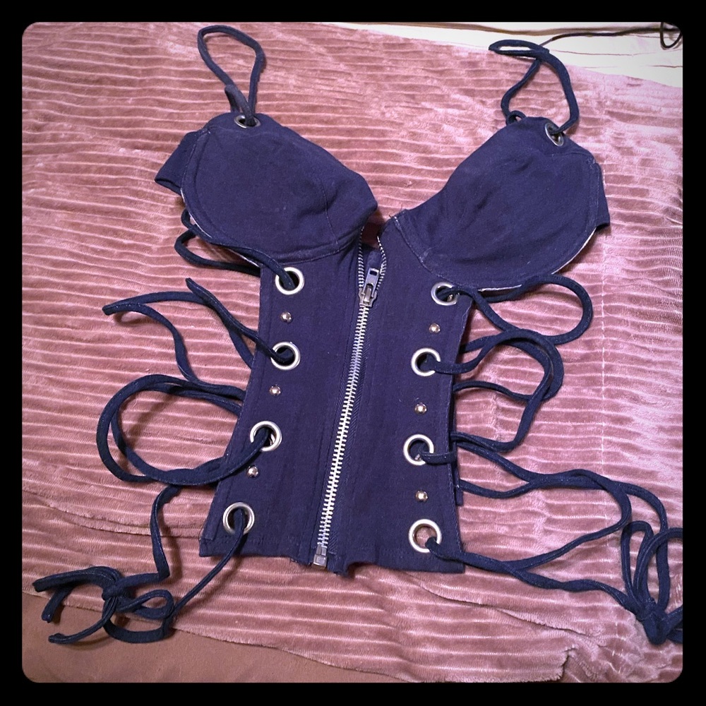 Blue jean bustier